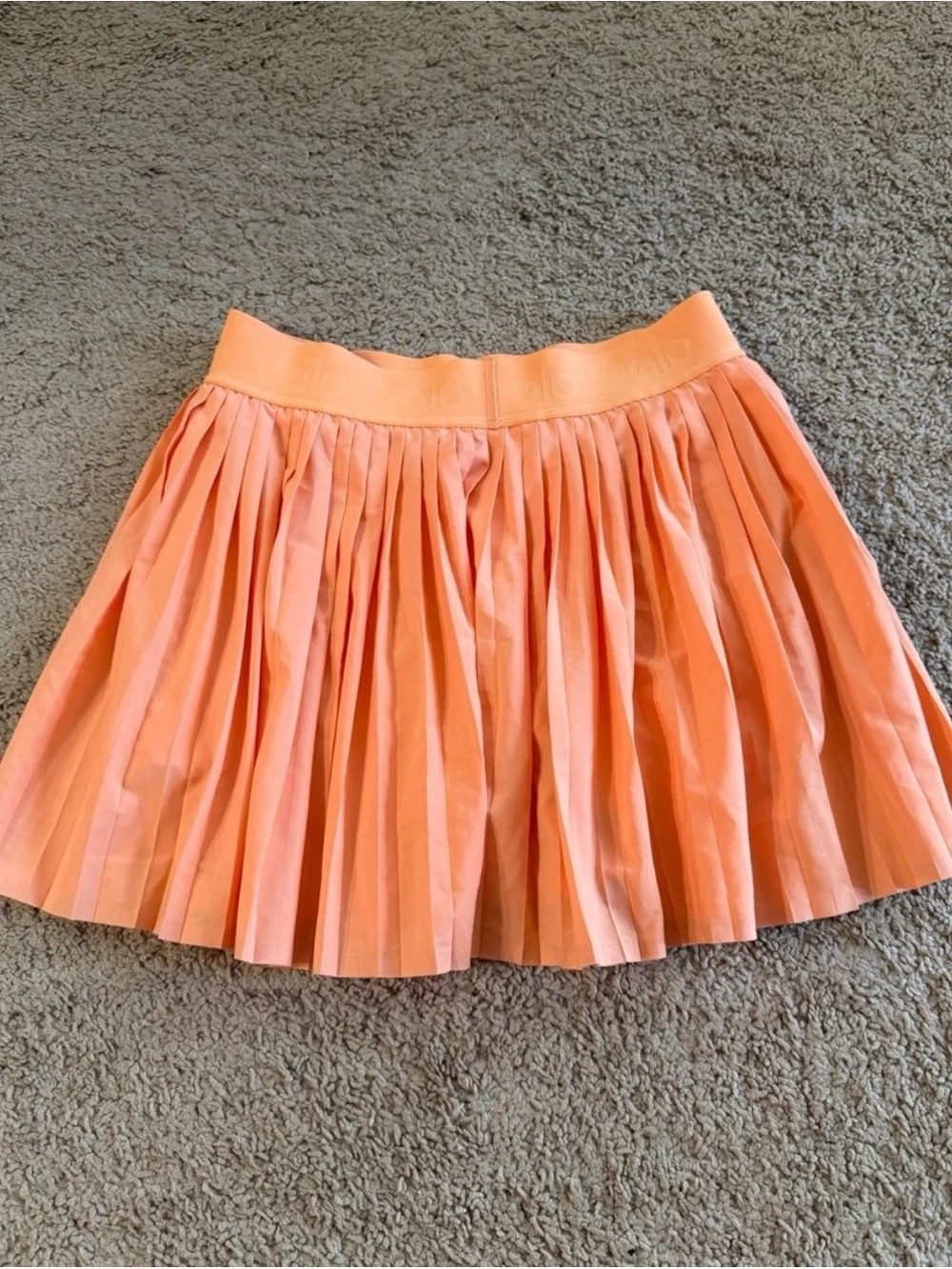 ALO Yoga Orange Pleated Wrap Mini Skort